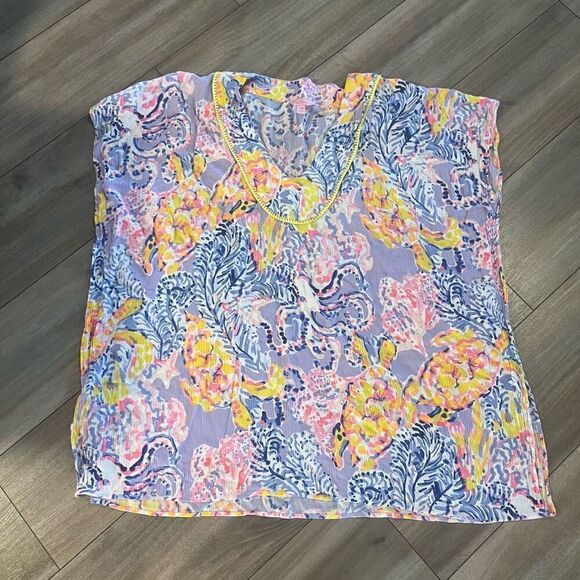 Lilly Pulitzer Purple Pattern Swimsuit Coverup/ Tunic  Women Small/‎ Medium - Picture 1 of 6